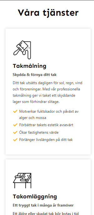 TakKoll mobil tjänstekort — takmålning och takomläggning